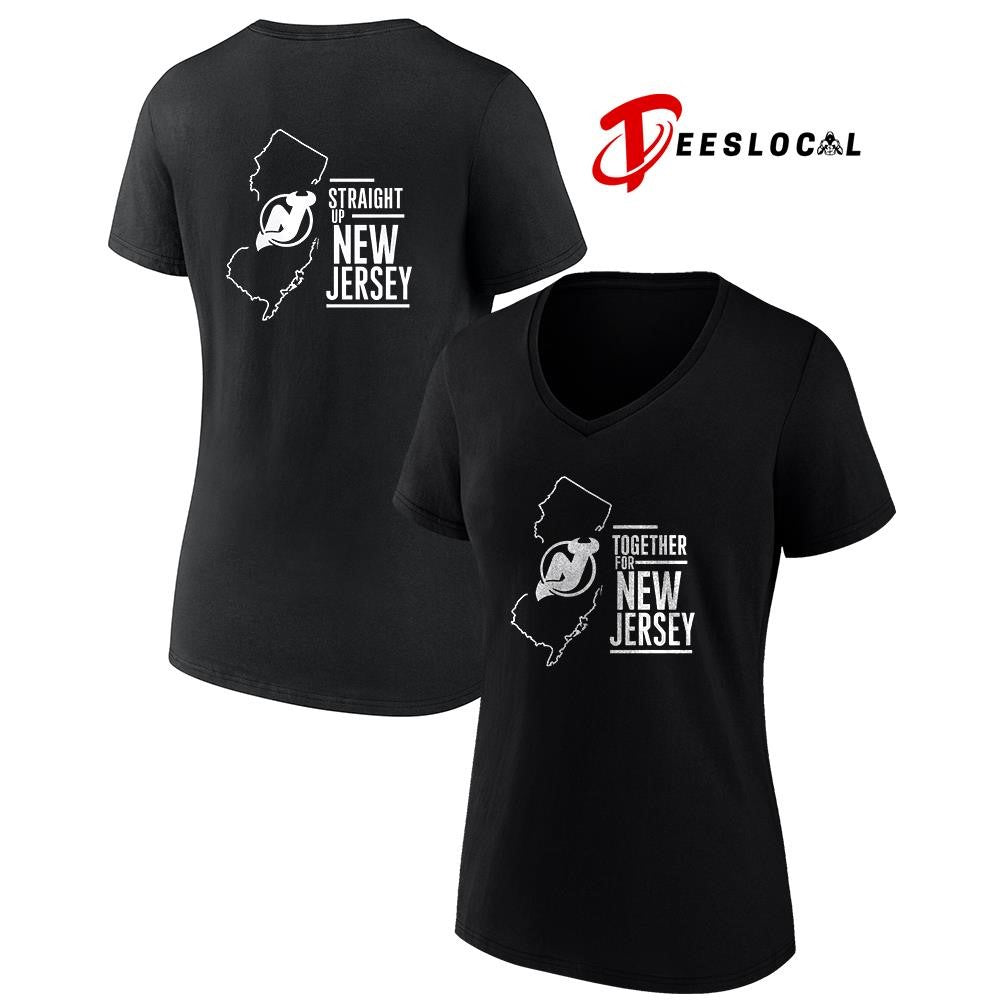 New Jersey Devils together for New Jersey straight up map shirt Unisex