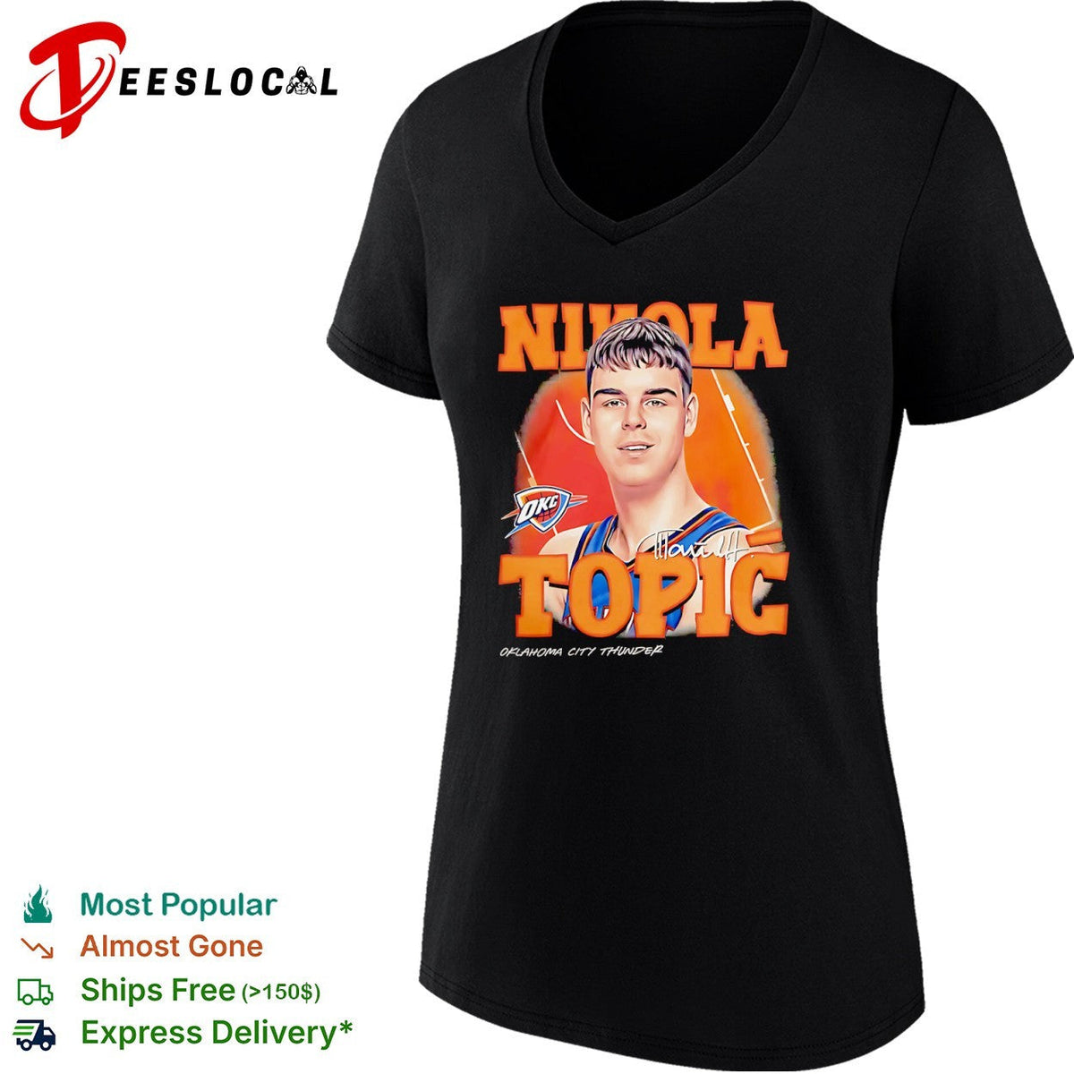 Nikola Topic Oklahoma City Thunder NBA Basketball shirt Unisex