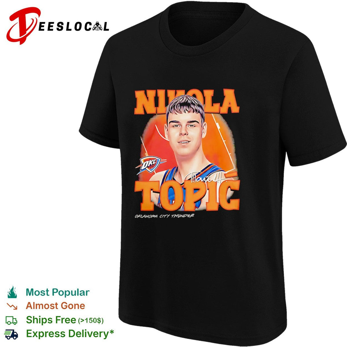 Nikola Topic Oklahoma City Thunder NBA Basketball shirt Unisex