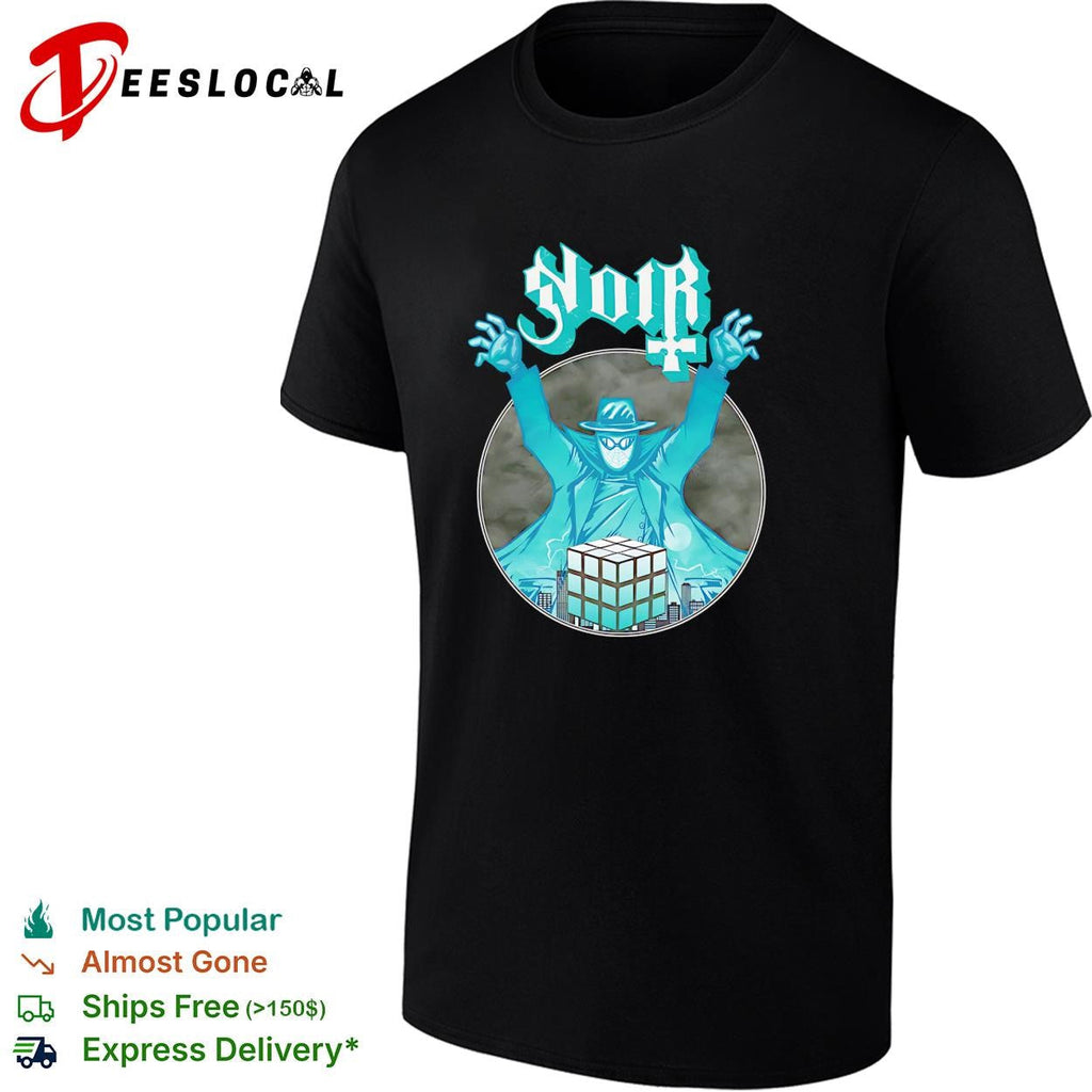 Noir mysterious masked figure Rubik’s cube gothic dark graphic shirt Unisex