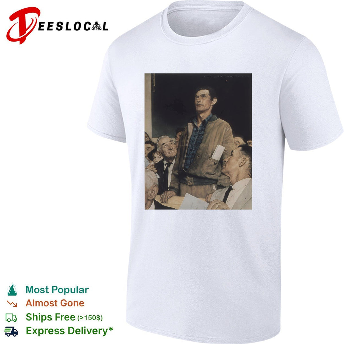 Norman Rockwell Four Freedoms Freedom of Speech est 1943 shirt Unisex