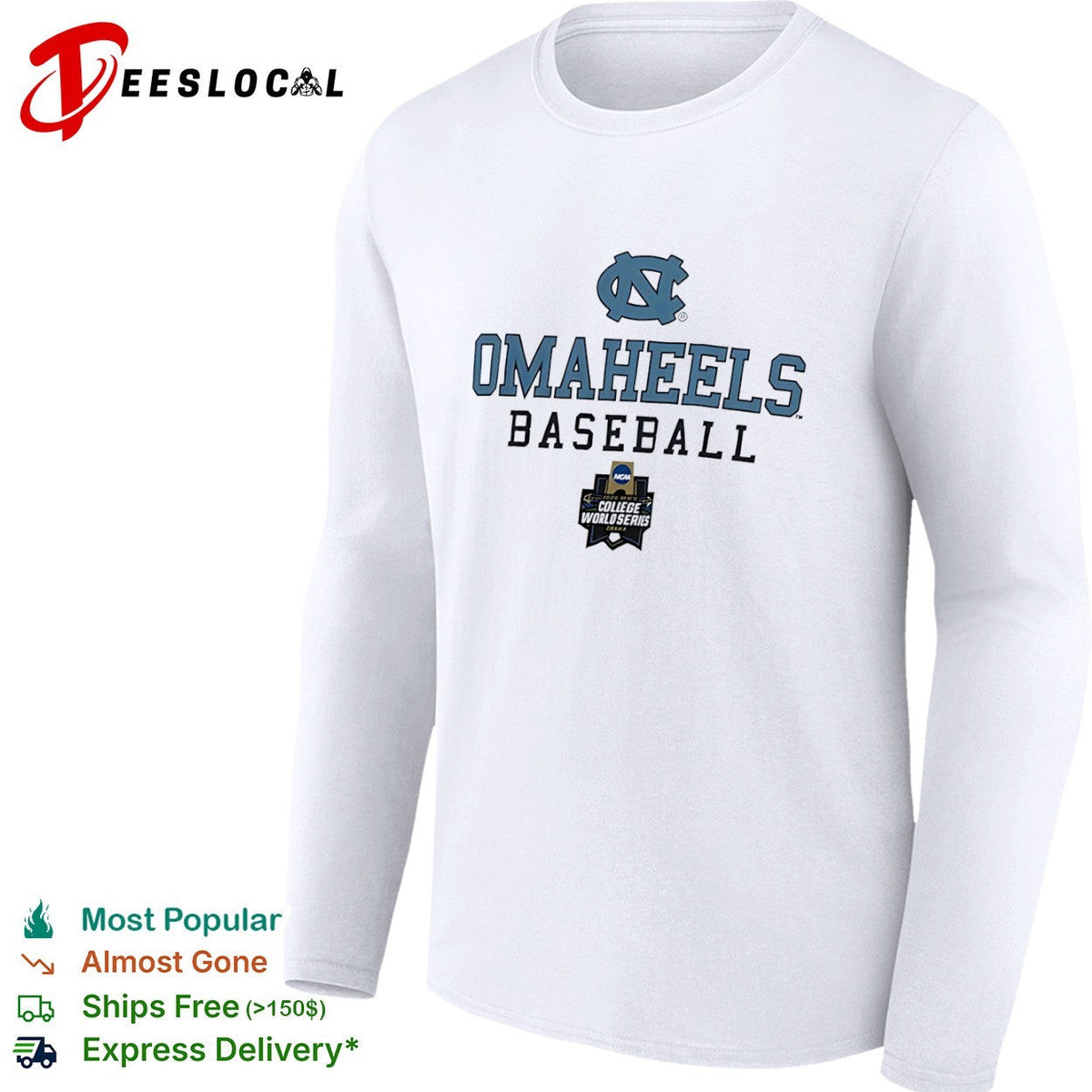 North Carolina Tar Heels OMAHEELS Baseball 2024 NCAA College World Series Omaha shirt Unisex