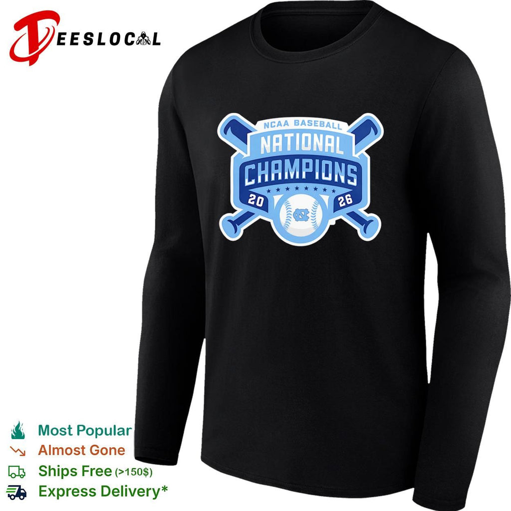 North Carolina Tar Heels national champions crossed bats NCAA baseball 2026 NC shirt Unisex