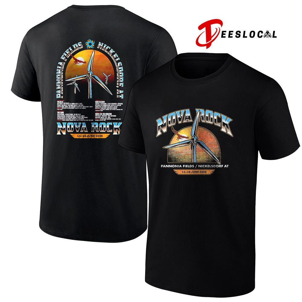 Nova Rock Pannonia Fields winds of rock lineup graphic shirt Unisex