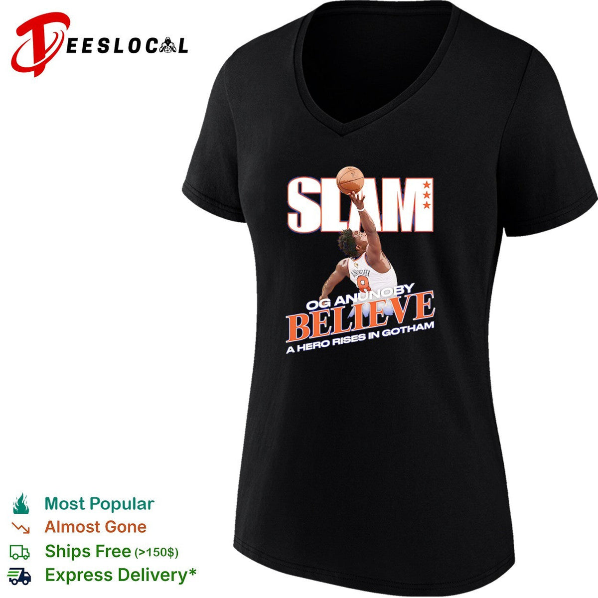 OG Anunoby NY Knicks believe dunk slam a hero rises in Gotham shirt Unisex