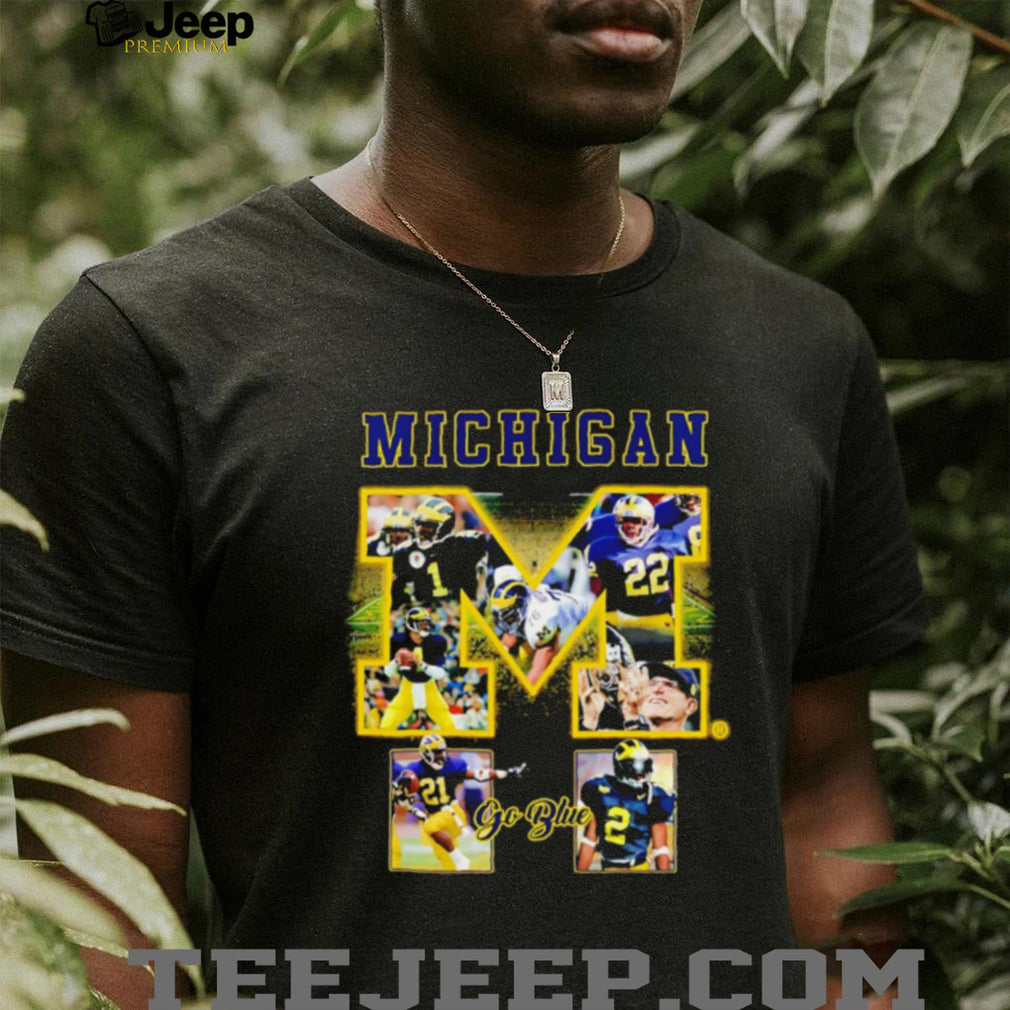 Michigan Wolverines Go Blue Football Team Collage shirt