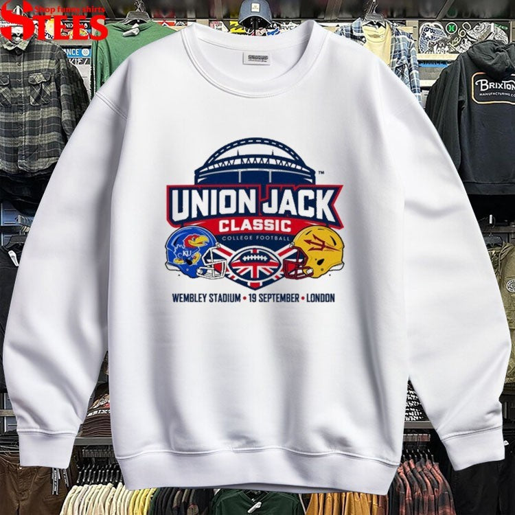 Kansas Jayhawks vs Arizona State Sun Devils Union Jack Classic London College Football 2026 Helmets T-shirts