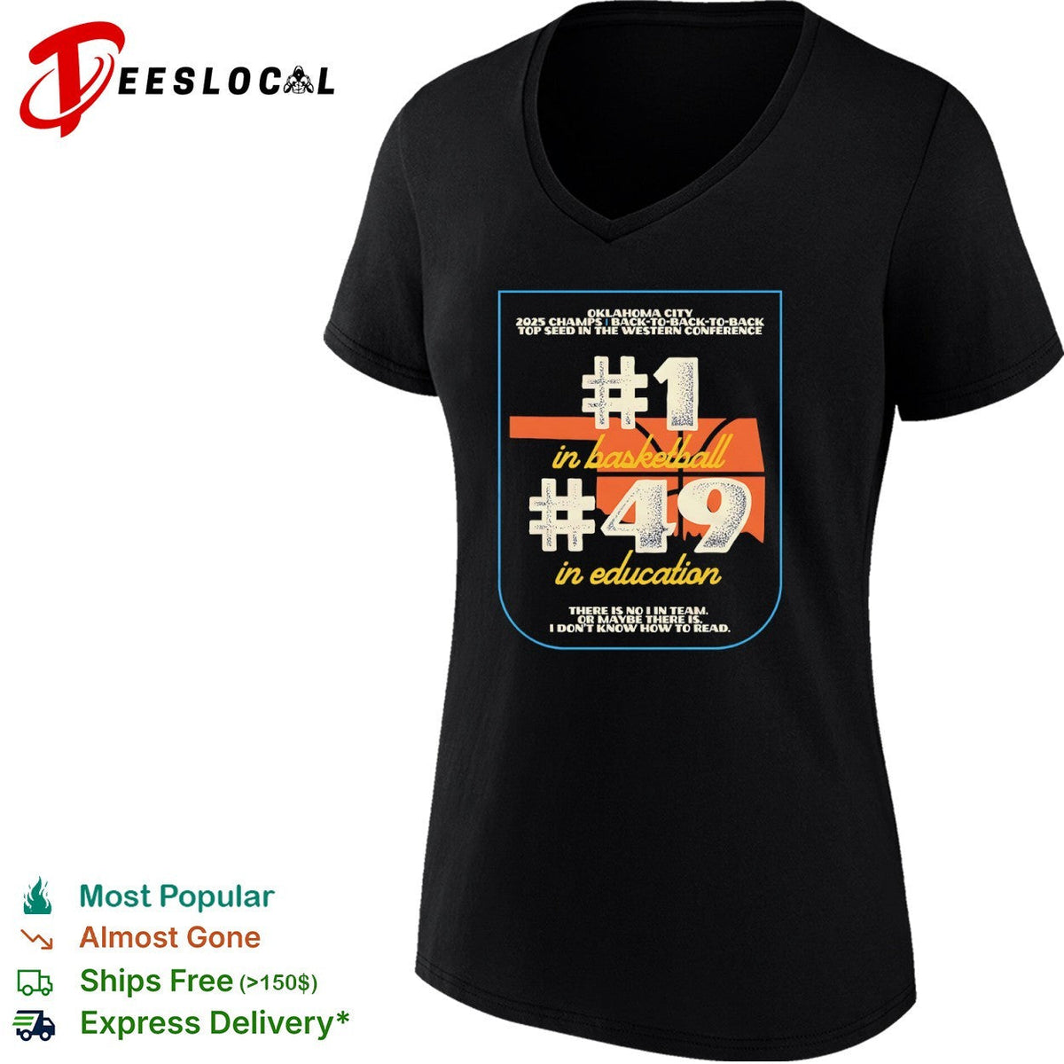 Oklahoma City 2025 Champs Back to Back to Back Top Seed in Basketball 49 Education shirt Unisex