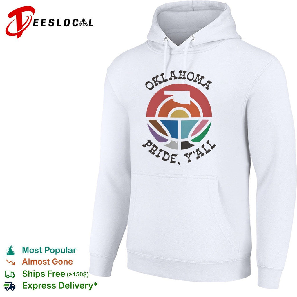 Oklahoma Pride Yall Rainbow State Map Logo Pride Month Retro Basketball shirt Unisex