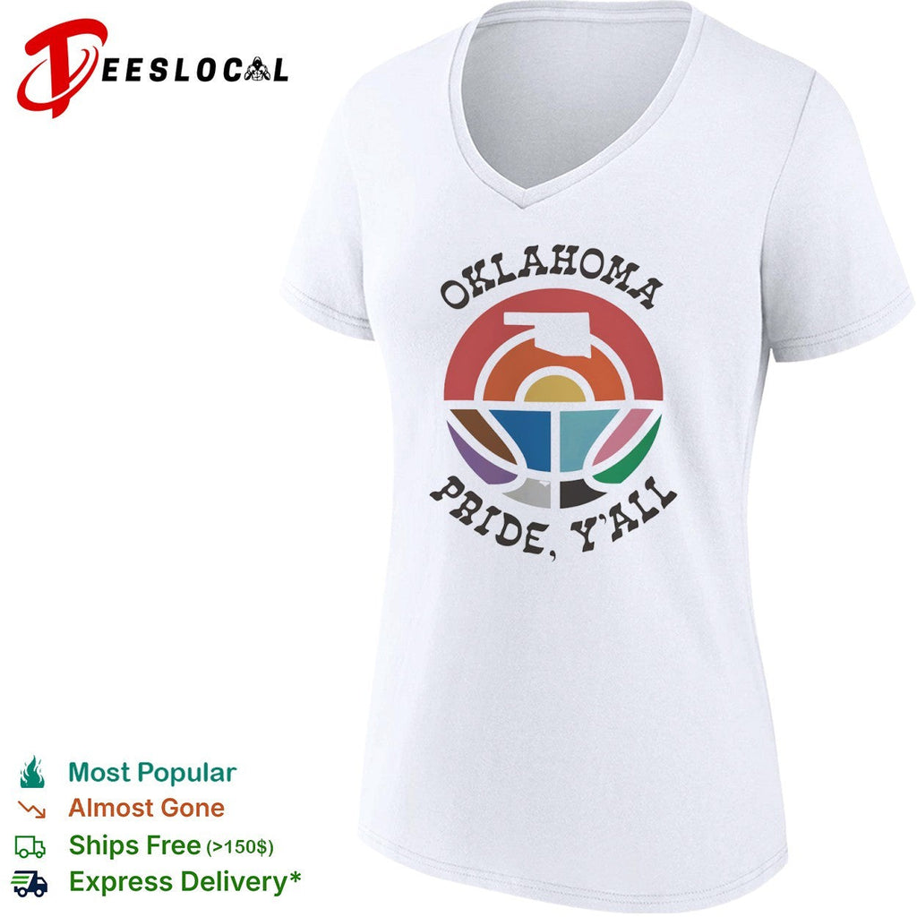 Oklahoma Pride Yall Rainbow State Map Logo Pride Month Retro Basketball shirt Unisex