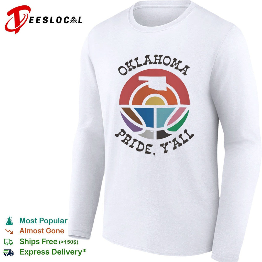 Oklahoma Pride Yall Rainbow State Map Logo Pride Month Retro Basketball shirt Unisex