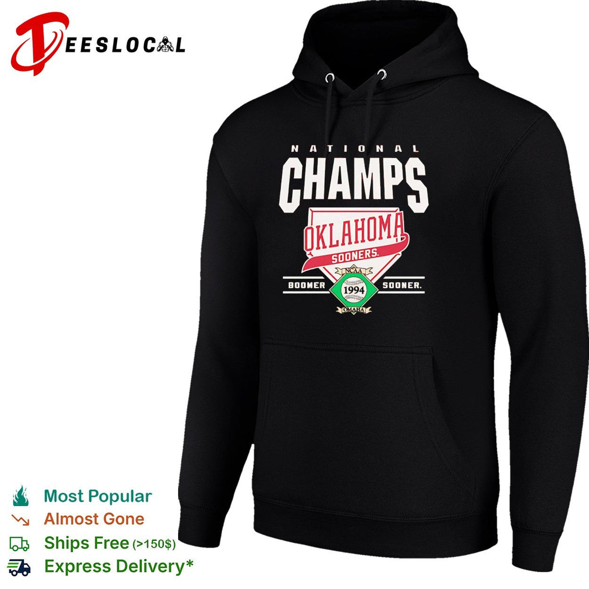 Oklahoma Sooners 1994 National Champs Omaha NCAA Baseball Shirt Unisex