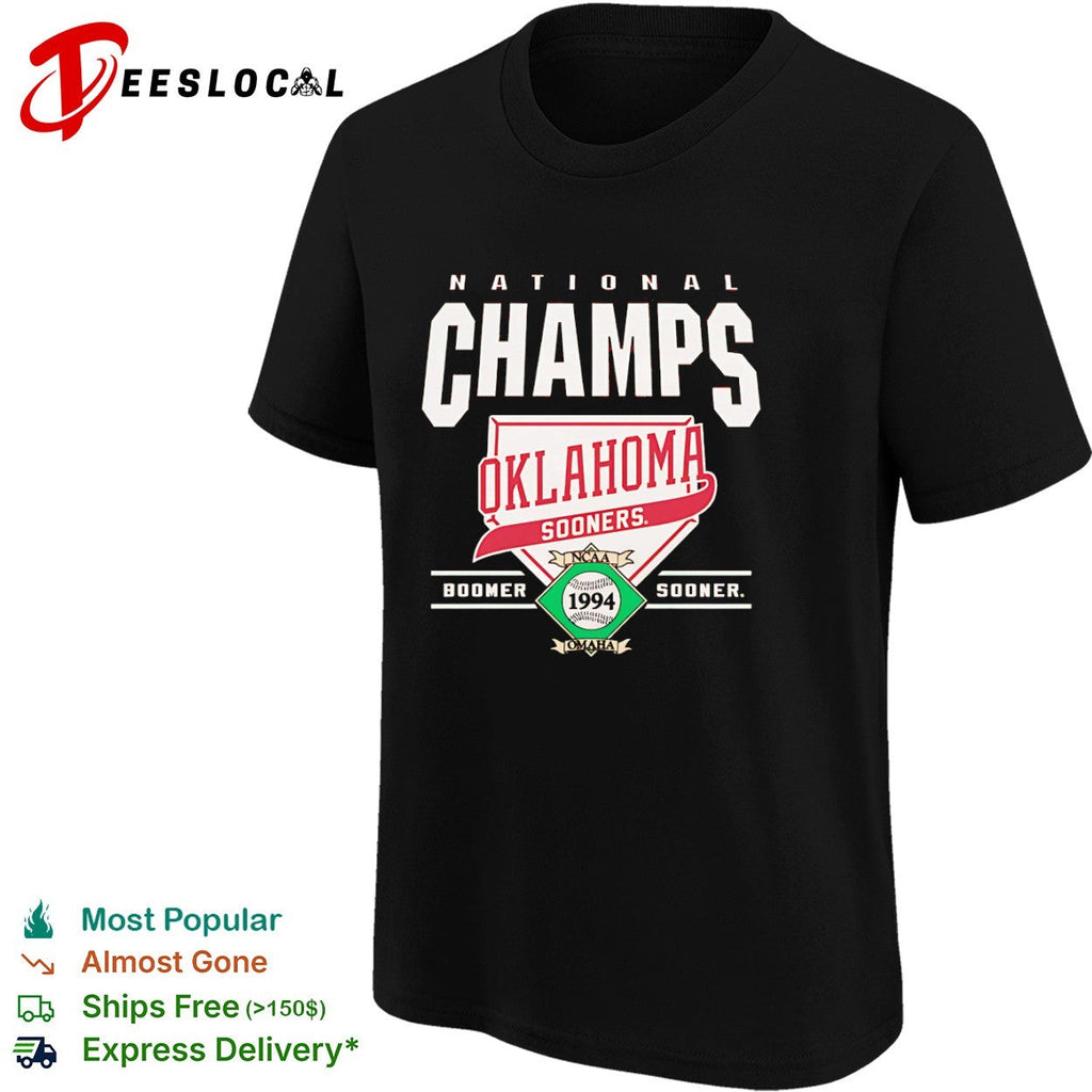 Oklahoma Sooners 1994 National Champs Omaha NCAA Baseball Shirt Unisex