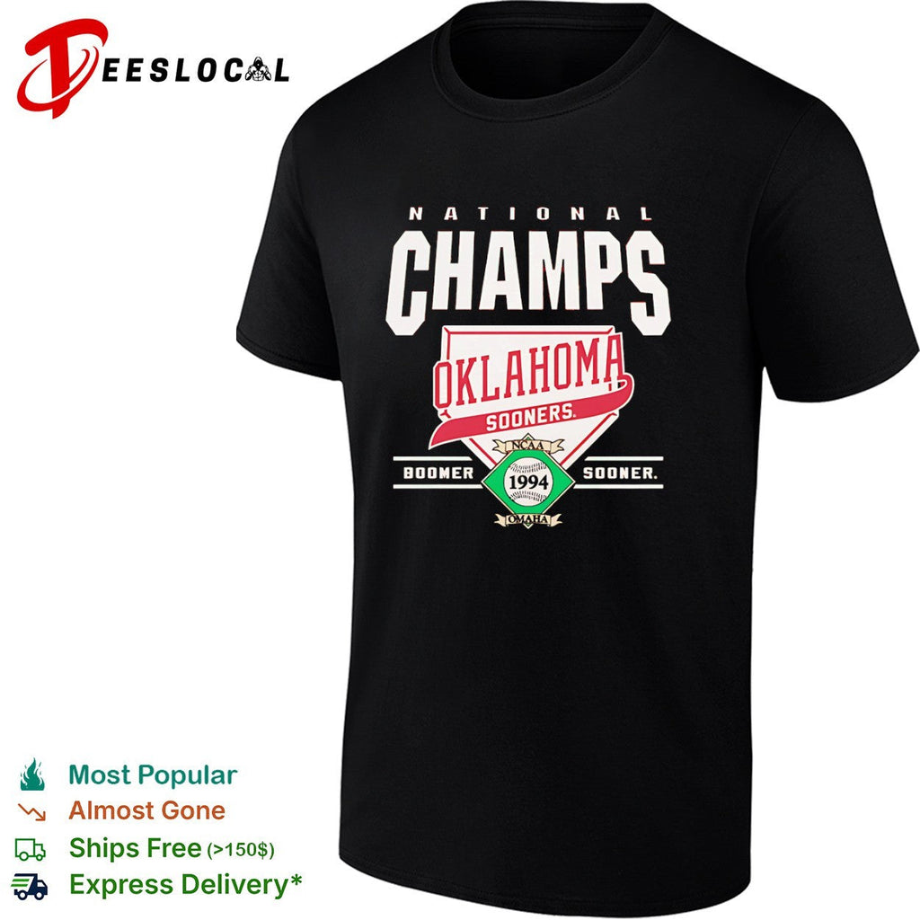 Oklahoma Sooners 1994 National Champs Omaha NCAA Baseball Shirt Unisex