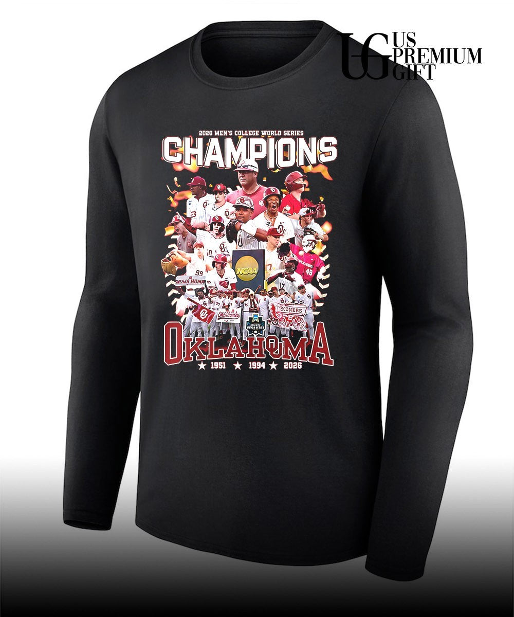 Oklahoma Sooners 2026 Men’s College World Series Champions NCAA Baseball shirt Unisex