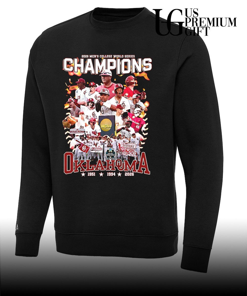 Oklahoma Sooners 2026 Men’s College World Series Champions NCAA Baseball shirt Unisex