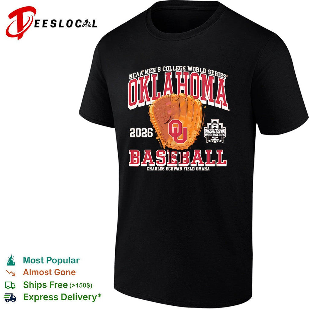 Oklahoma Sooners 2026 NCAA College World Series Baseball Charles Schwab Field shirt Unisex