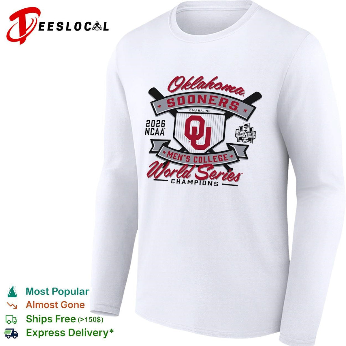 Oklahoma Sooners 2026 NCAA Men College World Series Champions Omaha NE shirt Unisex