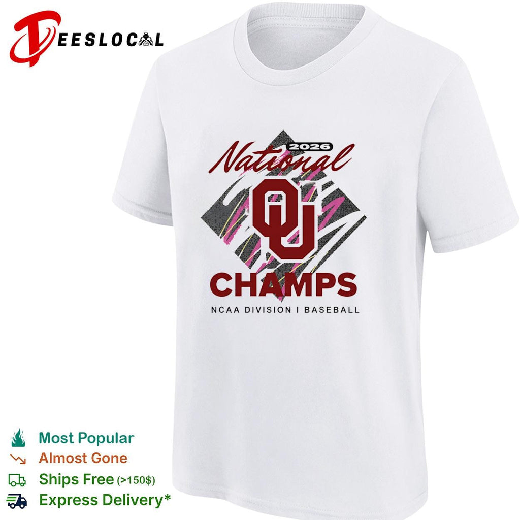Oklahoma Sooners 2026 national champs diamond logo NCAA Division I baseball shirt Unisex