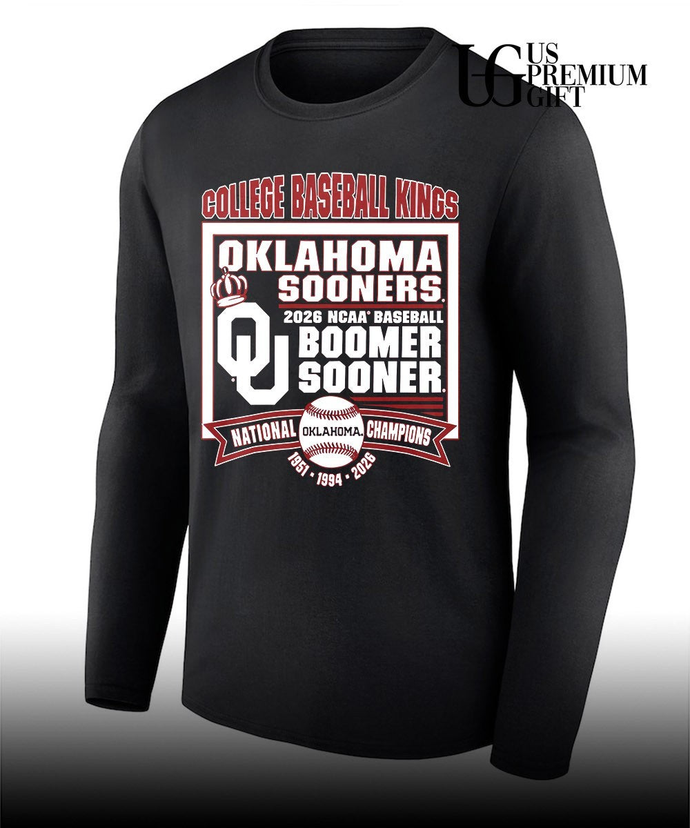 Oklahoma Sooners College Baseball Kings 2026 NCAA National Champions Boomer Sooner shirt Unisex