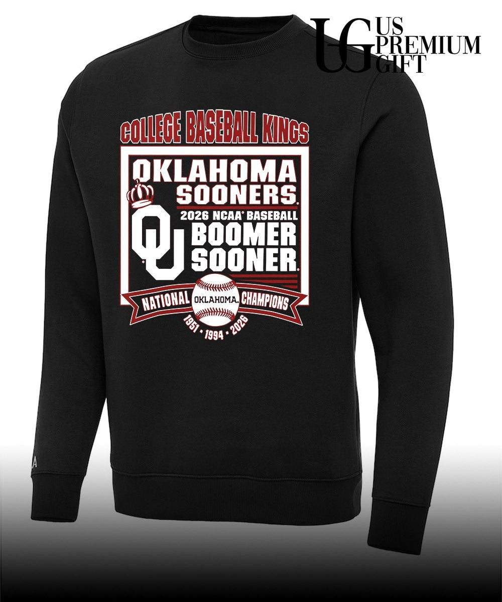 Oklahoma Sooners College Baseball Kings 2026 NCAA National Champions Boomer Sooner shirt Unisex