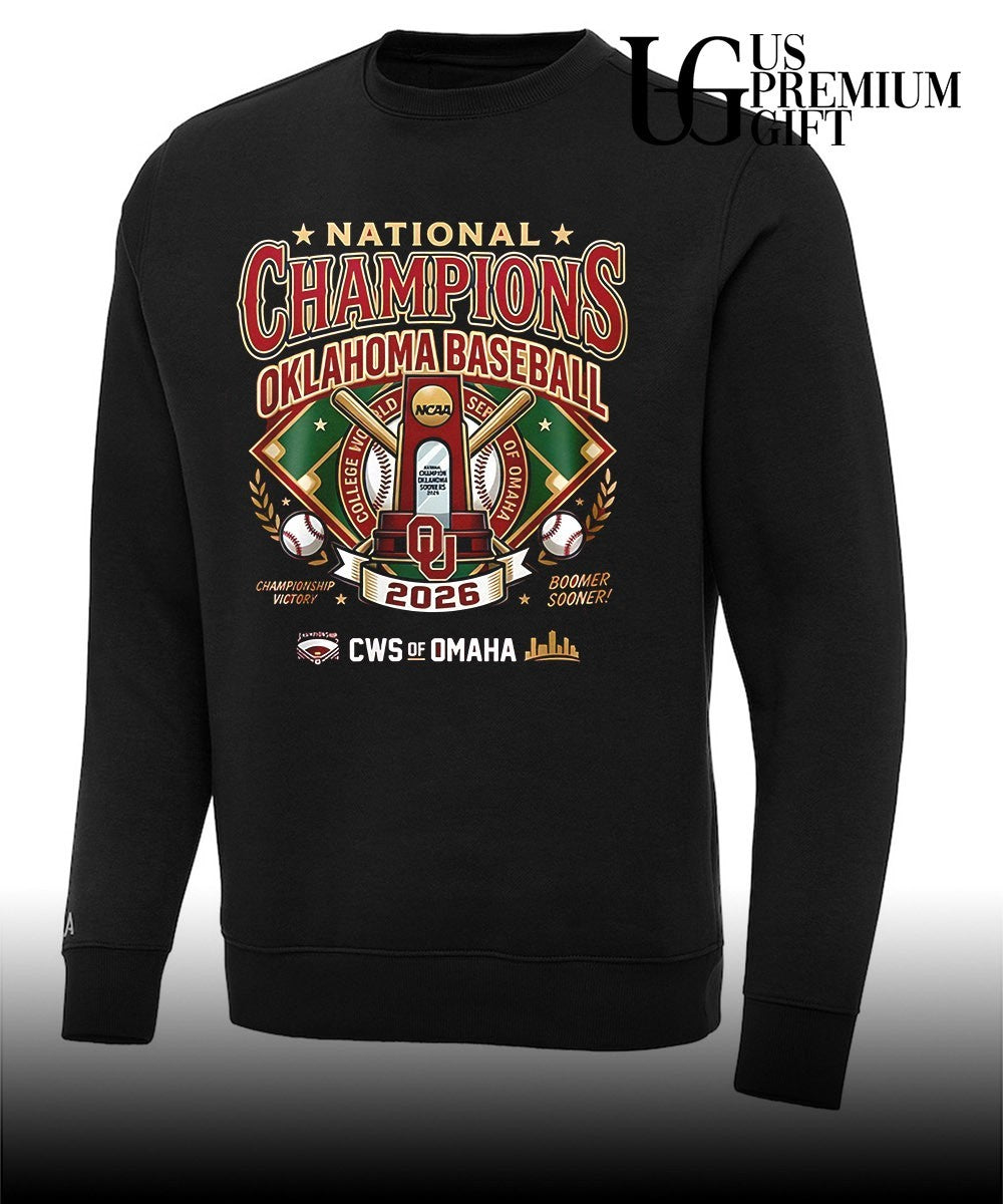 Oklahoma Sooners NCAA Baseball National Champions 2026 CWS of Omaha Boomer Sooner shirt Unisex