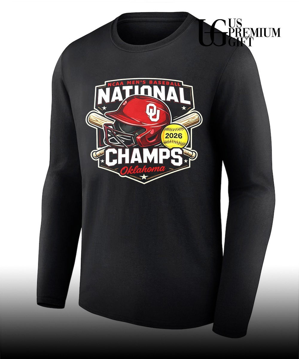 Oklahoma Sooners NCAA Men’s Baseball National Champs 2026 helmet shirt Unisex