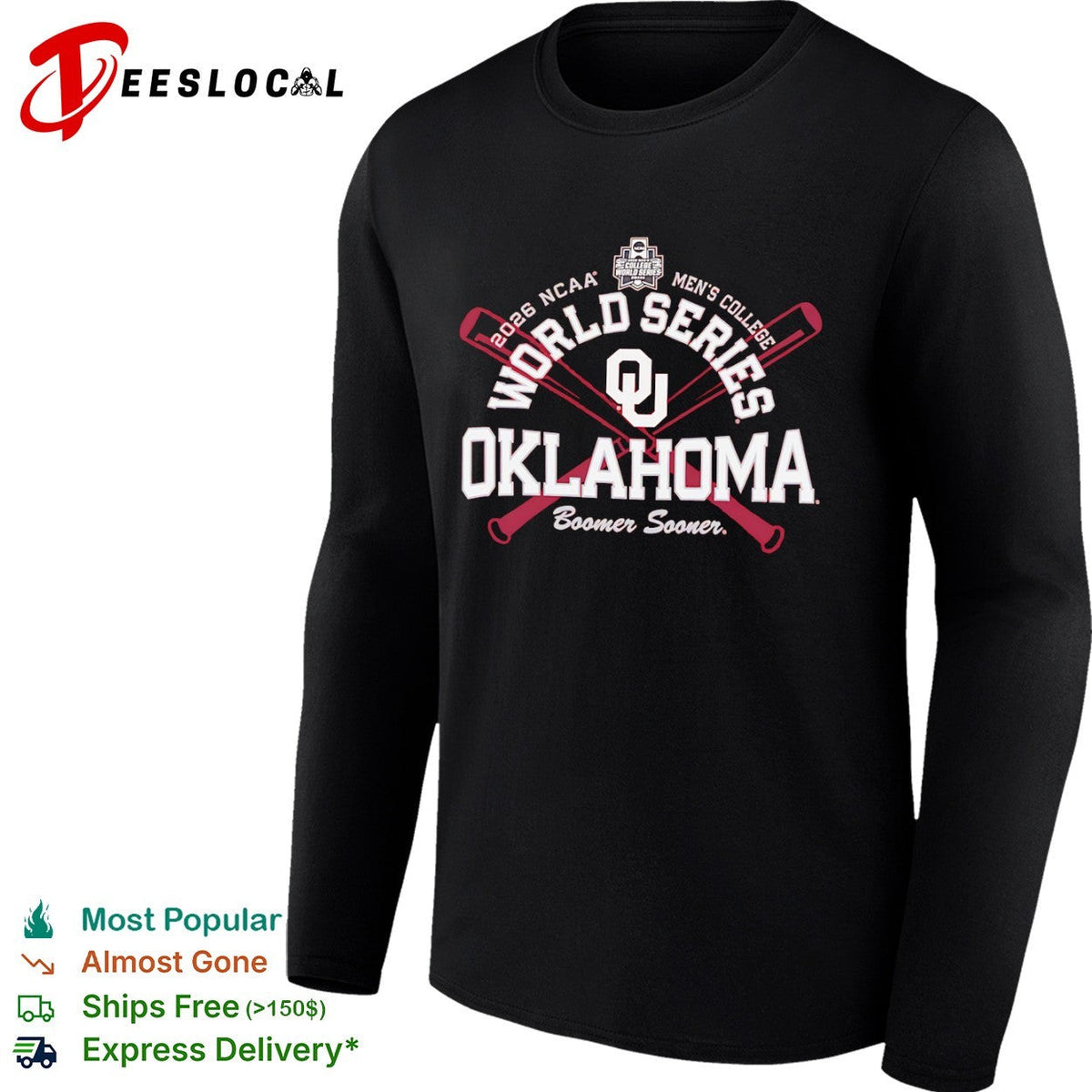 Oklahoma Sooners NCAA Men’s College World Series 2026 shirt Unisex