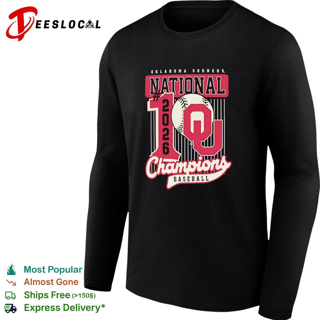Oklahoma Sooners National 2026 Champions Baseball shirt Unisex