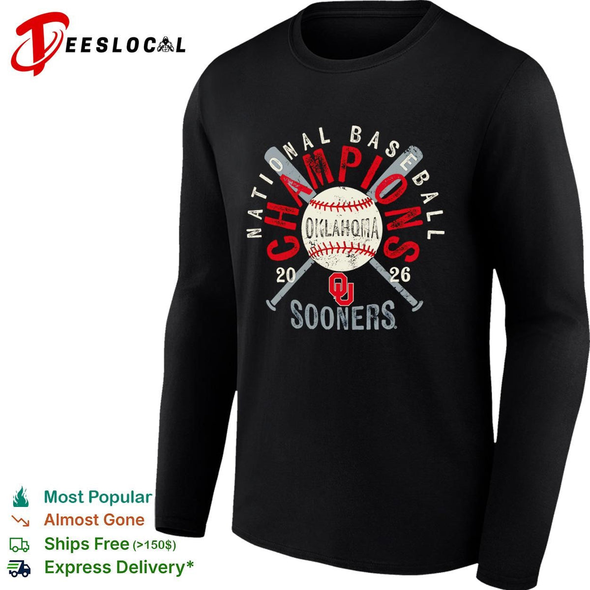 Oklahoma Sooners National Baseball Champions 2026 shirt Unisex