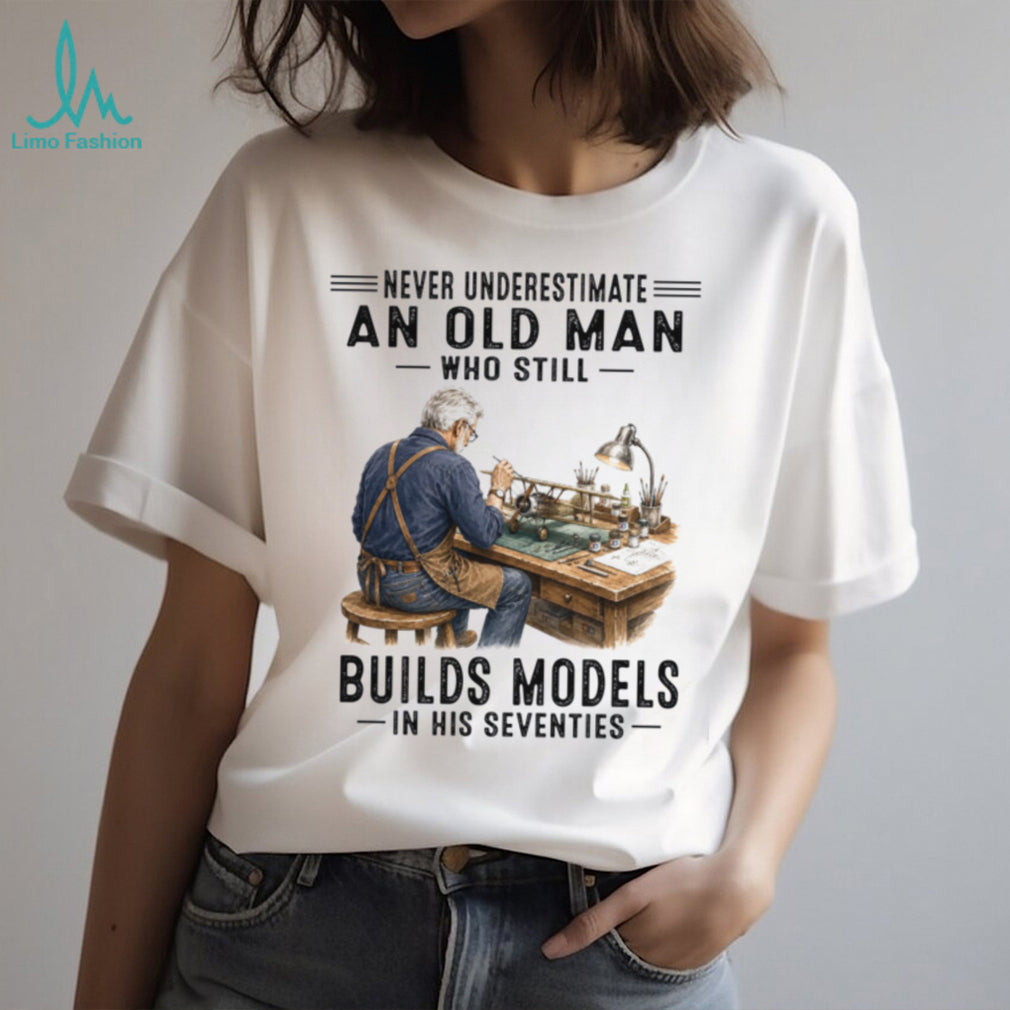 Old Man Scale Model Airplane Builder Seventy Shirt
