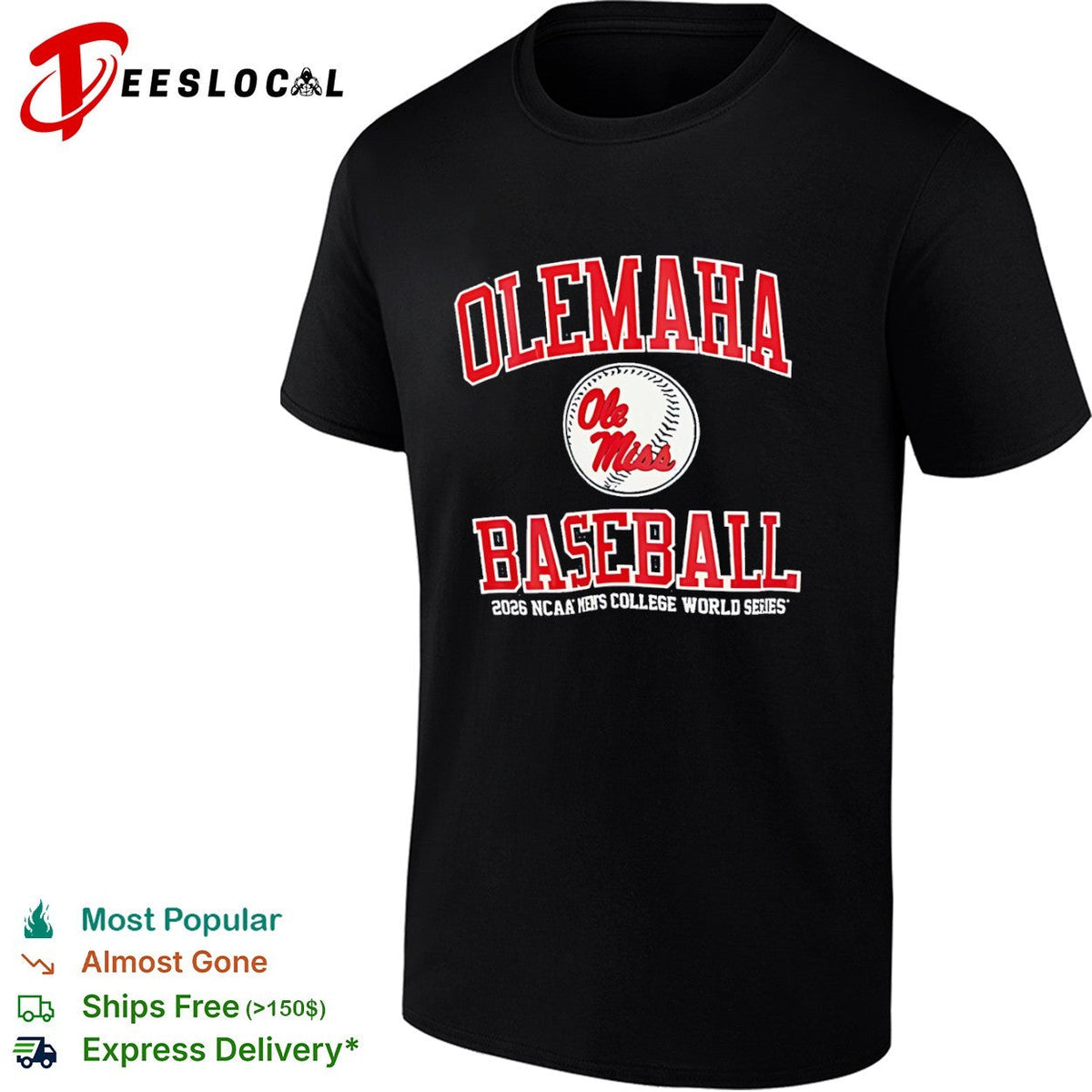 Olemaha Ole Miss Baseball 2026 NCAA Men’s College World Series shirt Unisex