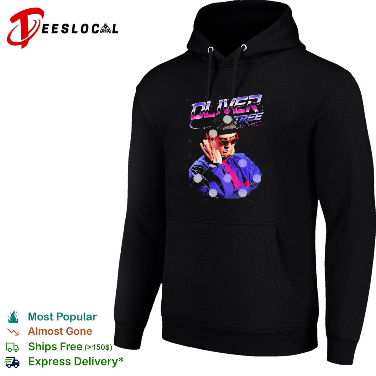 Oliver Tree RIP futuristic neon portrait with sunglasses shirt Unisex