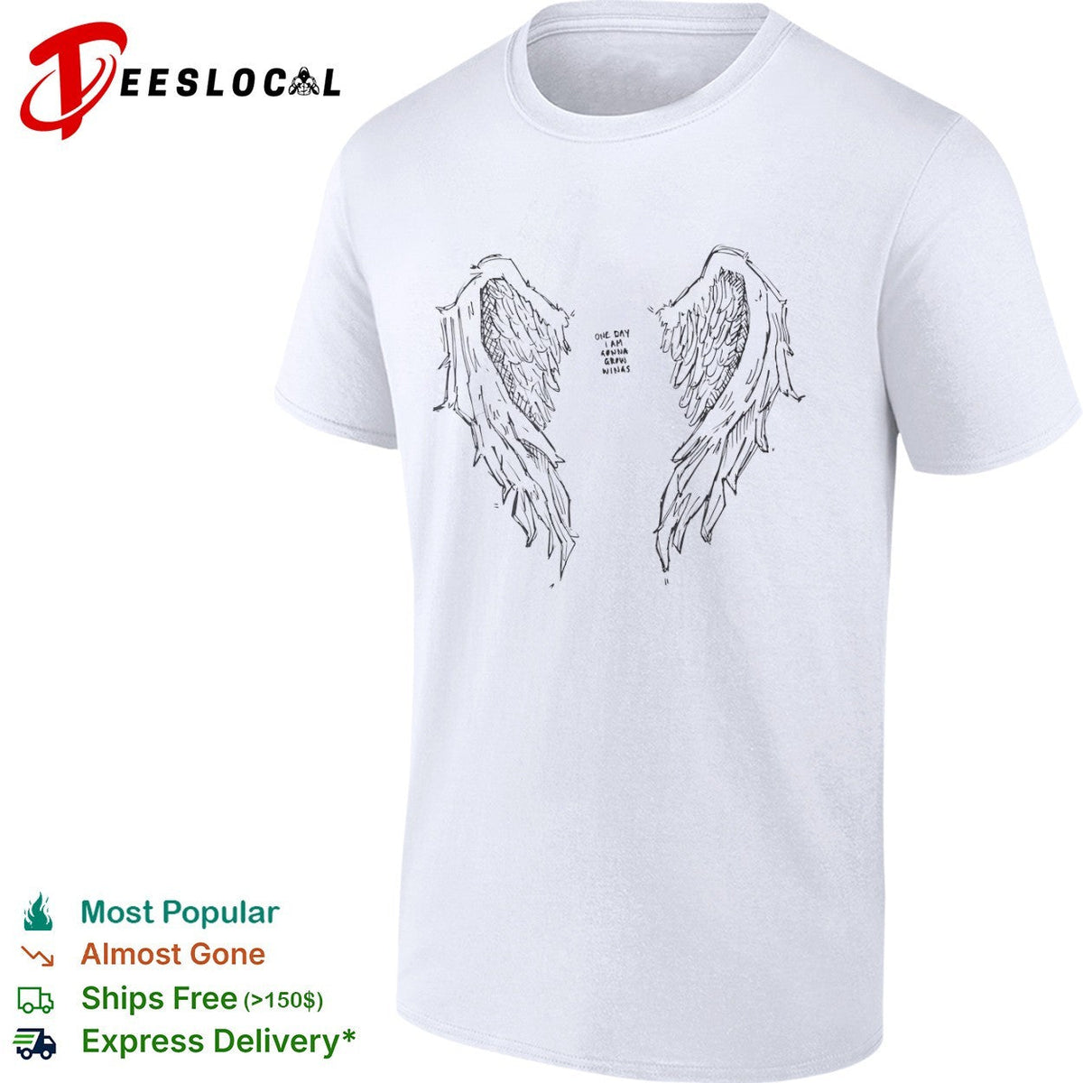 One day I am gonna grow wings sketch wings shirt Unisex