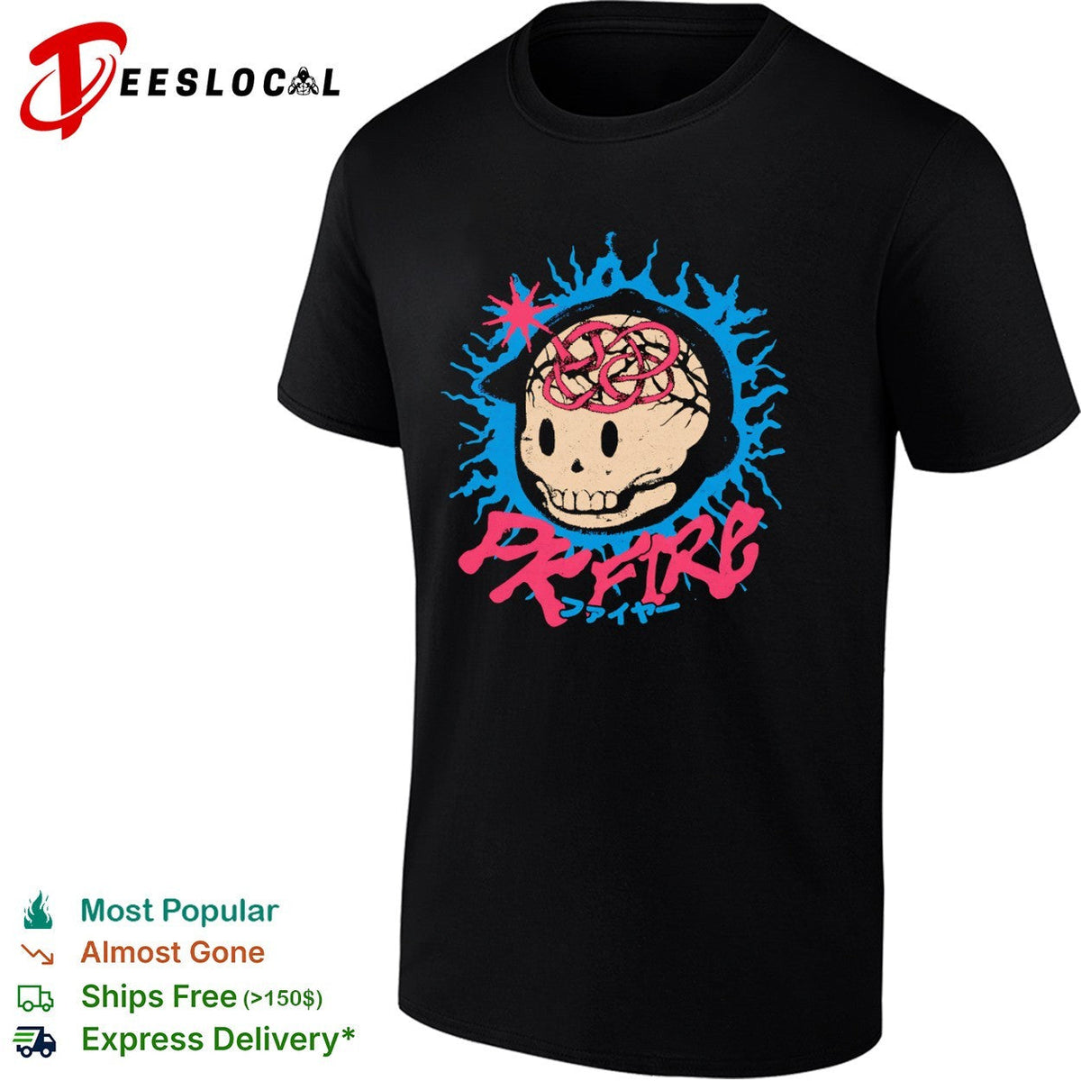 PK Fire skull shirt Unisex