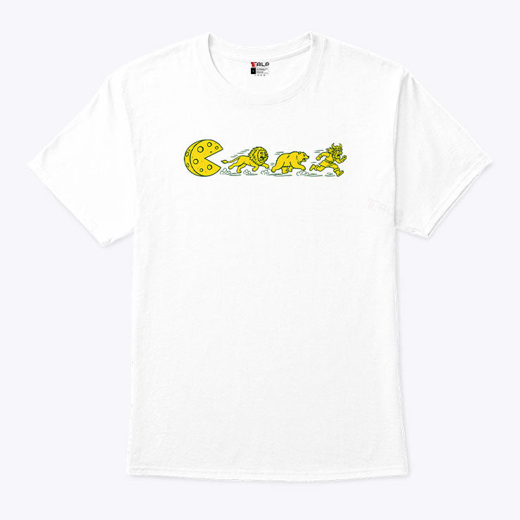 Pac-Man Chasing Lions Bears And Vikings T Shirt