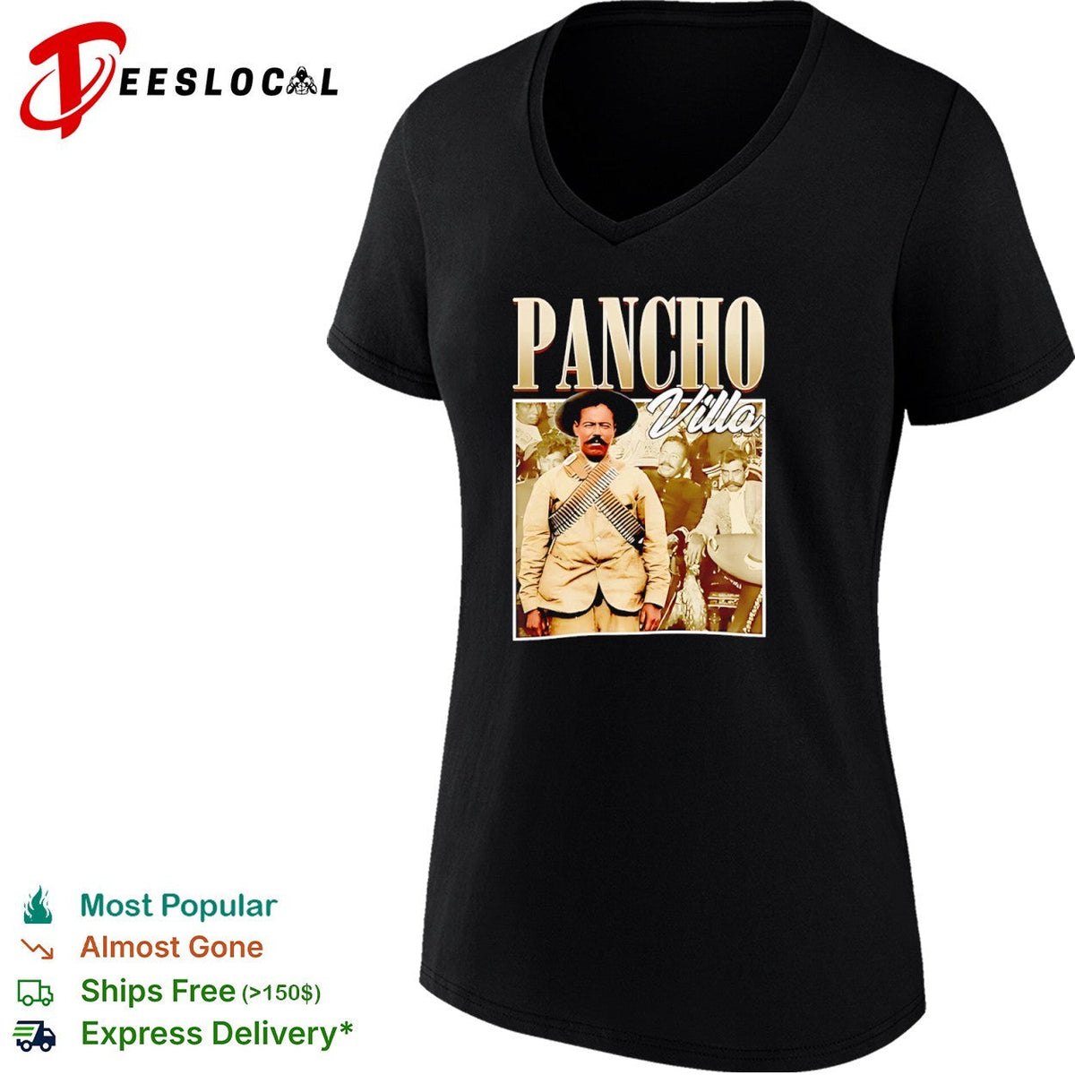 Pancho Villa Mexican Revolution Leader Portrait Historical Figure shirt Unisex