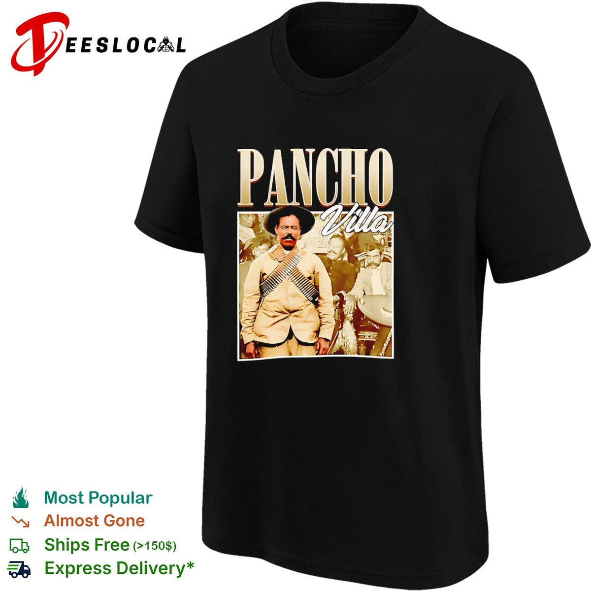 Pancho Villa Mexican Revolution Leader Portrait Historical Figure shirt Unisex