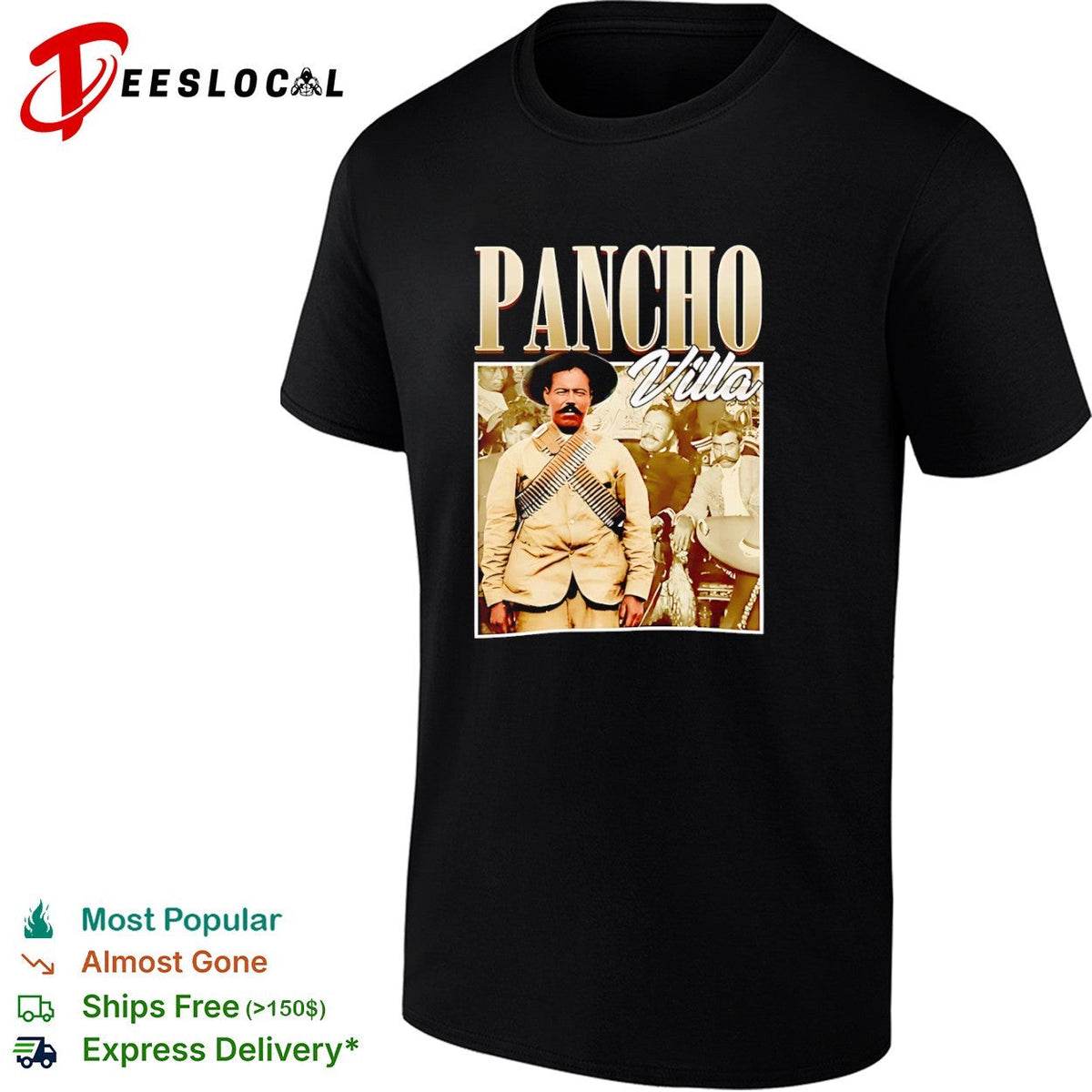 Pancho Villa Mexican Revolution Leader Portrait Historical Figure shirt Unisex