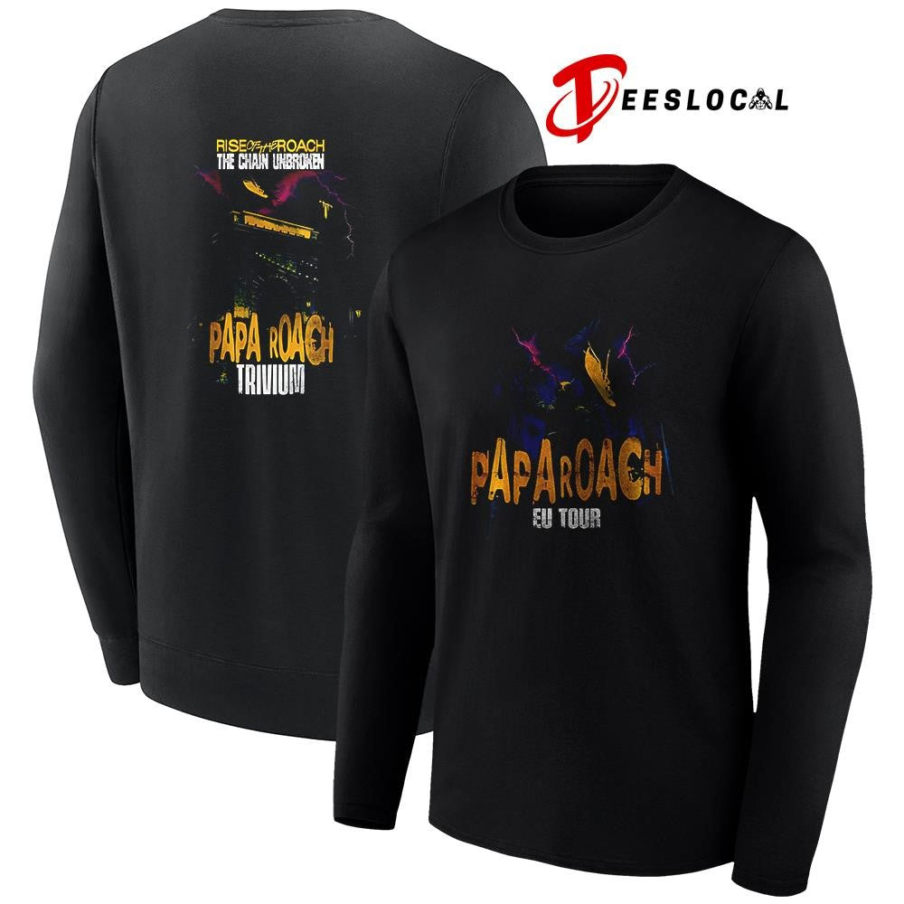 Papa Roach Europe tour rise of the Roach the chain unbroken graphic shirt Unisex