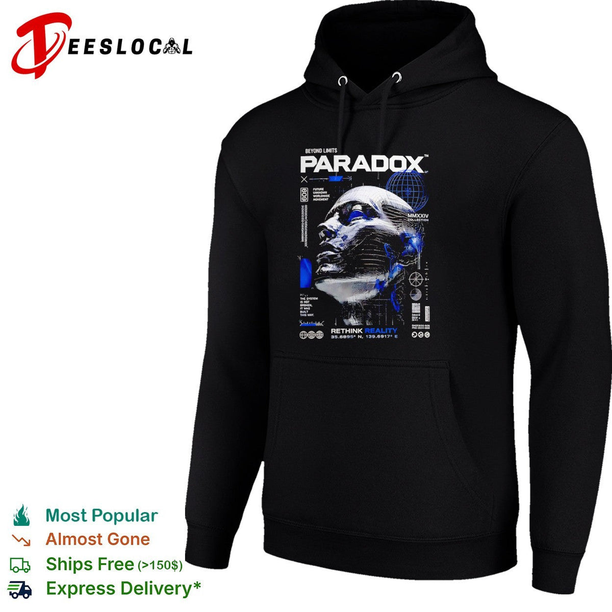 Paradox Beyond Limits Future Unknown Worldwide Movement Rethink Reality 35 6895 N shirt Unisex