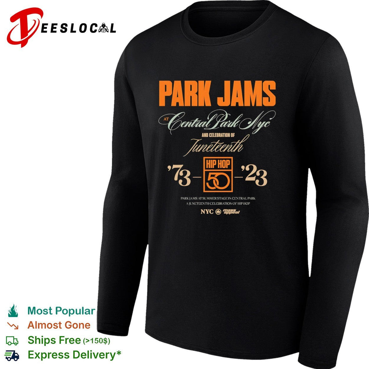 Park Jams Central Park NYC Juneteenth 1973 2023 Hip Hop 50 Summer Stage Mass shirt Unisex