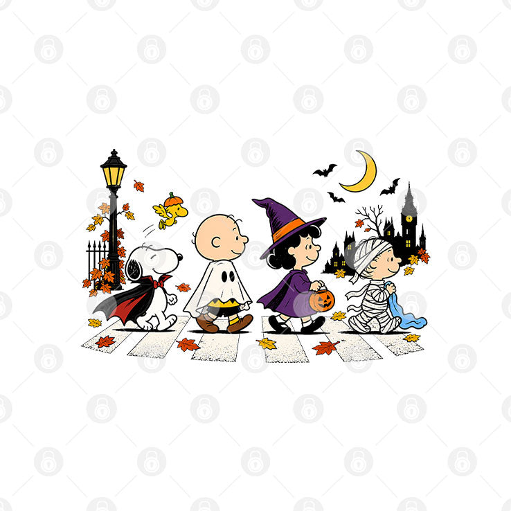 Peanuts Halloween Abbey Road Shirt