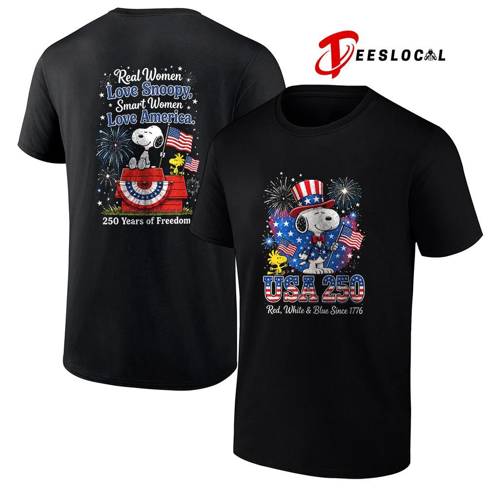 Peanuts Snoppy USA 250 red white and blue since 1776 250 years of freedom shirt Unisex