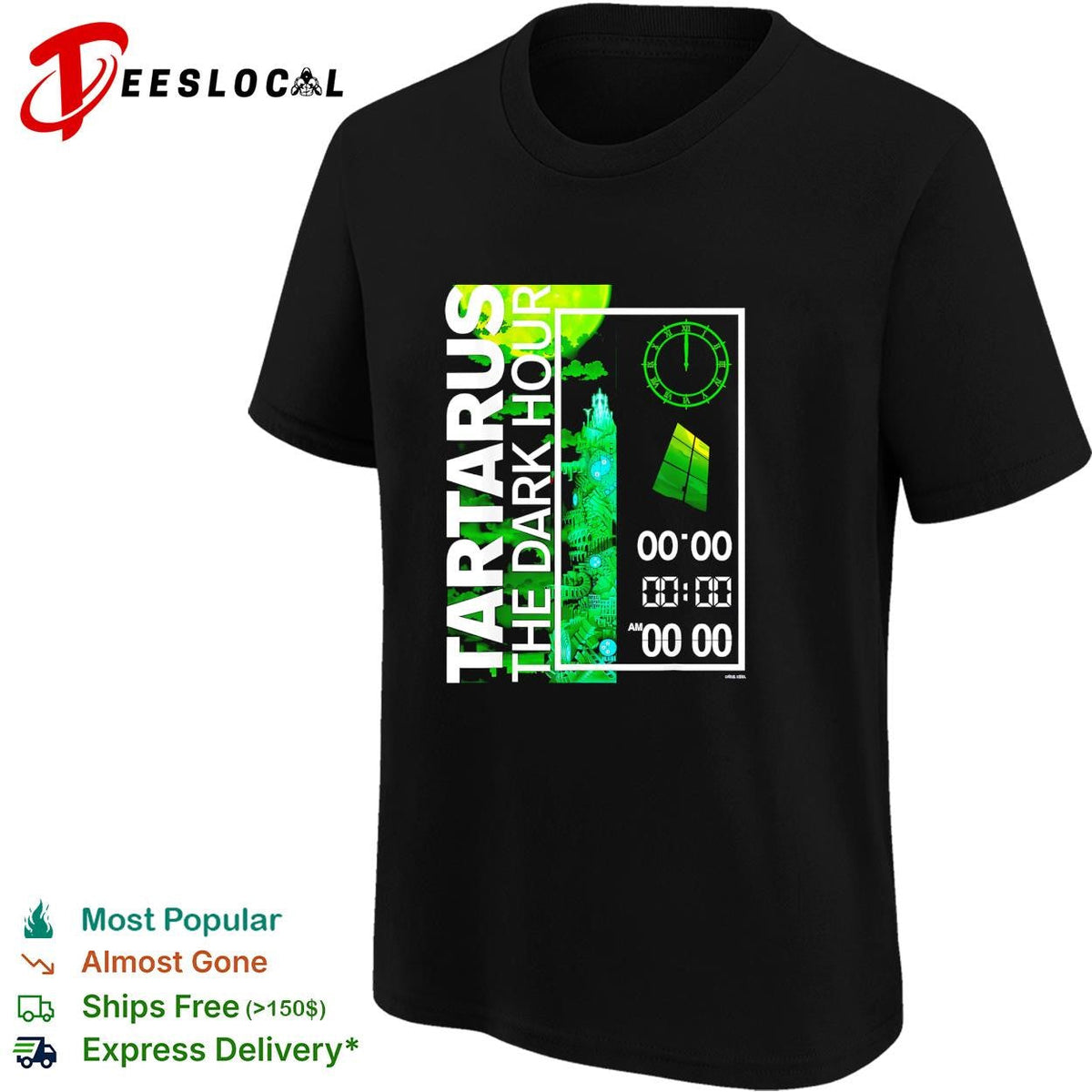Persona 3 Tartarus the dark hour clock graphic poster shirt Unisex