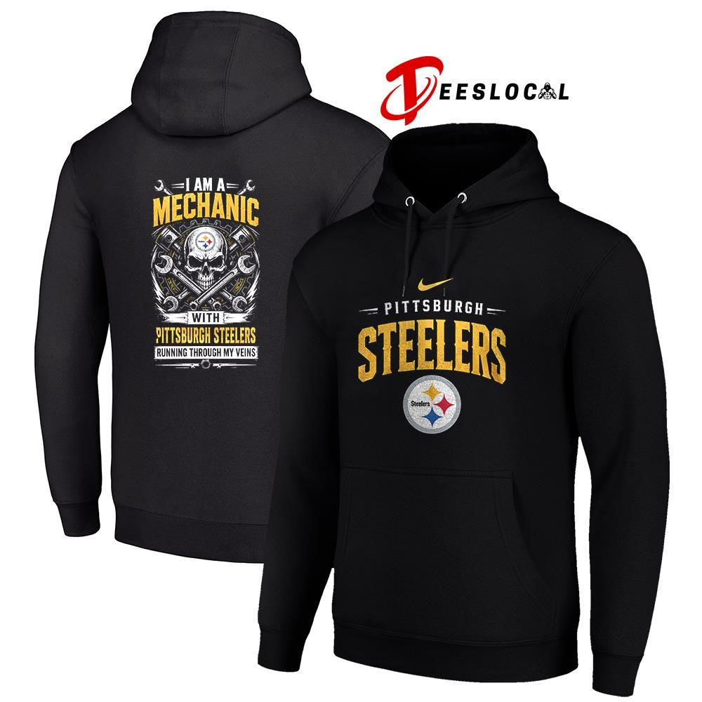 PittsburghSteelersIamamechanicrunningthroughmyveinsskeletonshirt Unisex