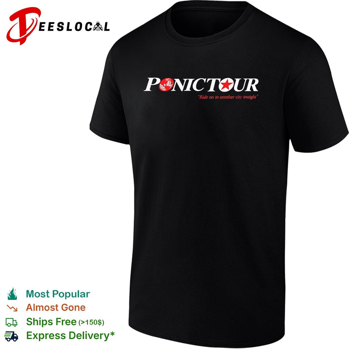 Ponic Tour ride on to another city tonight shirt Unisex