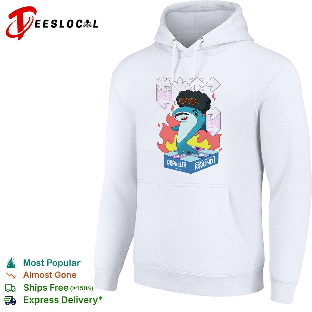 Popkiller Round 1 Bowling and Amusement Disco Shark Dance Shirt Unisex
