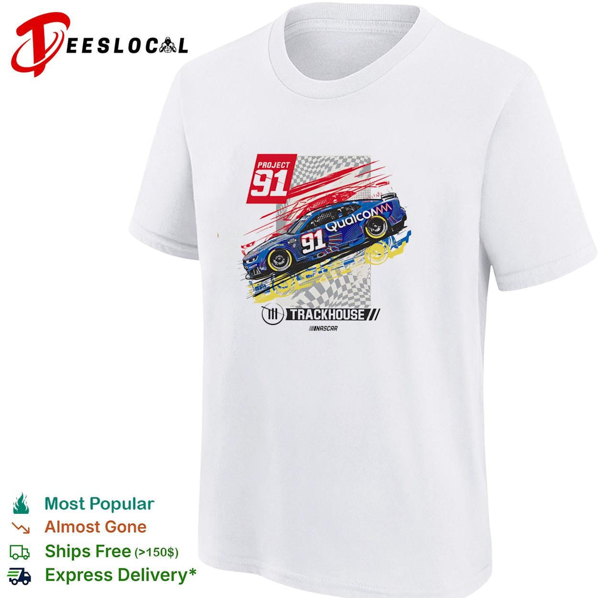 Project 91 Qualcomm Trackhouse NASCAR racing graphic shirt Unisex