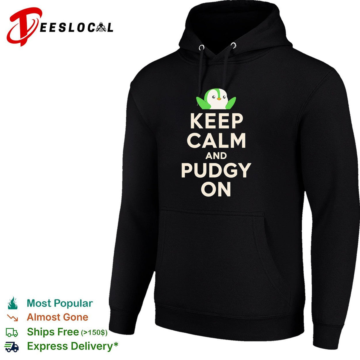 Pudgy Penguin Keep Calm and Pudgy on shirt Unisex